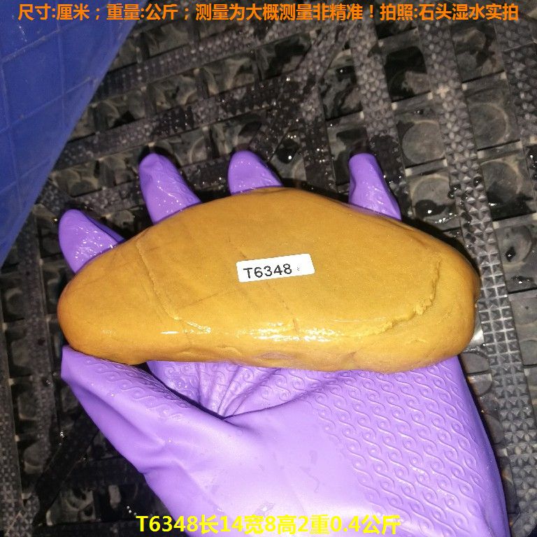 T6348长14宽8高2重0.4公斤乌龟晒台石,黄蜡石