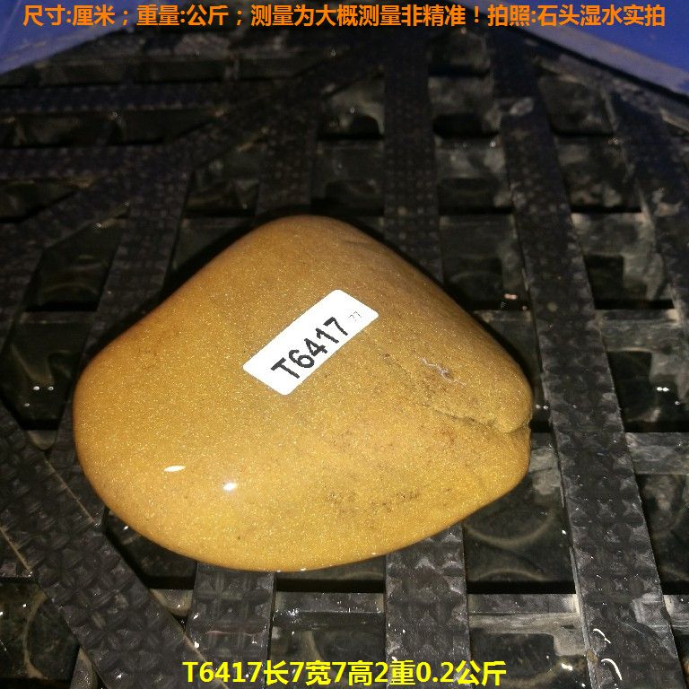 T6417长7宽7高2重0.2公斤乌龟晒台石,黄蜡石
