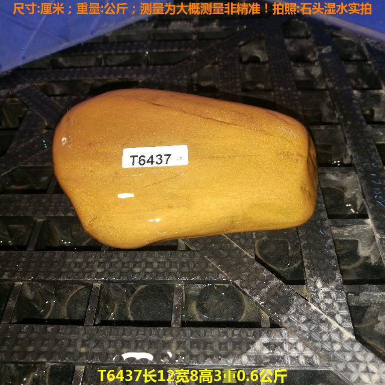 T6437长12宽8高3重0.6公斤乌龟晒台石,黄蜡石